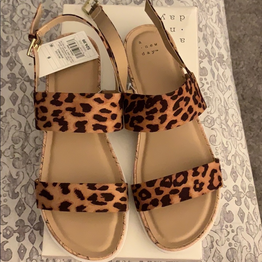 Leopard sandals. Brand new in the box!